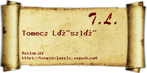 Tomecz László névjegykártya